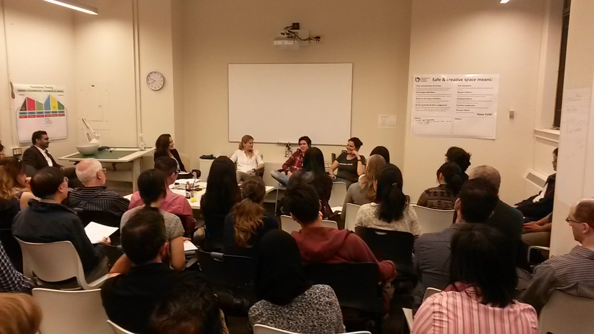 GYBORobotics's tweet photo. @adrianai leading the panel discussion with Sanja Fidler, Raquel Urtasun & Inmar Givoni. #WinRSeries @SWE_Toronto @H2i_UofT #IEEEToronto https://t.co/mEjY62ElkO