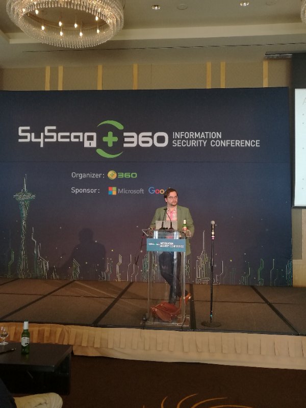 SyScan360's tweet image. With Alex@aionescu presentation of Helium, Argon &amp;amp; Xenon: The Noble Gases of Windows Containers we wrap up the two days of #SyScan360.