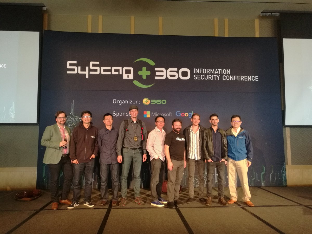 SyScan360's tweet image. #SyScan360 2017 is over! Thank you everyone for this great edition, and special mention to this year's wonderful speakers!