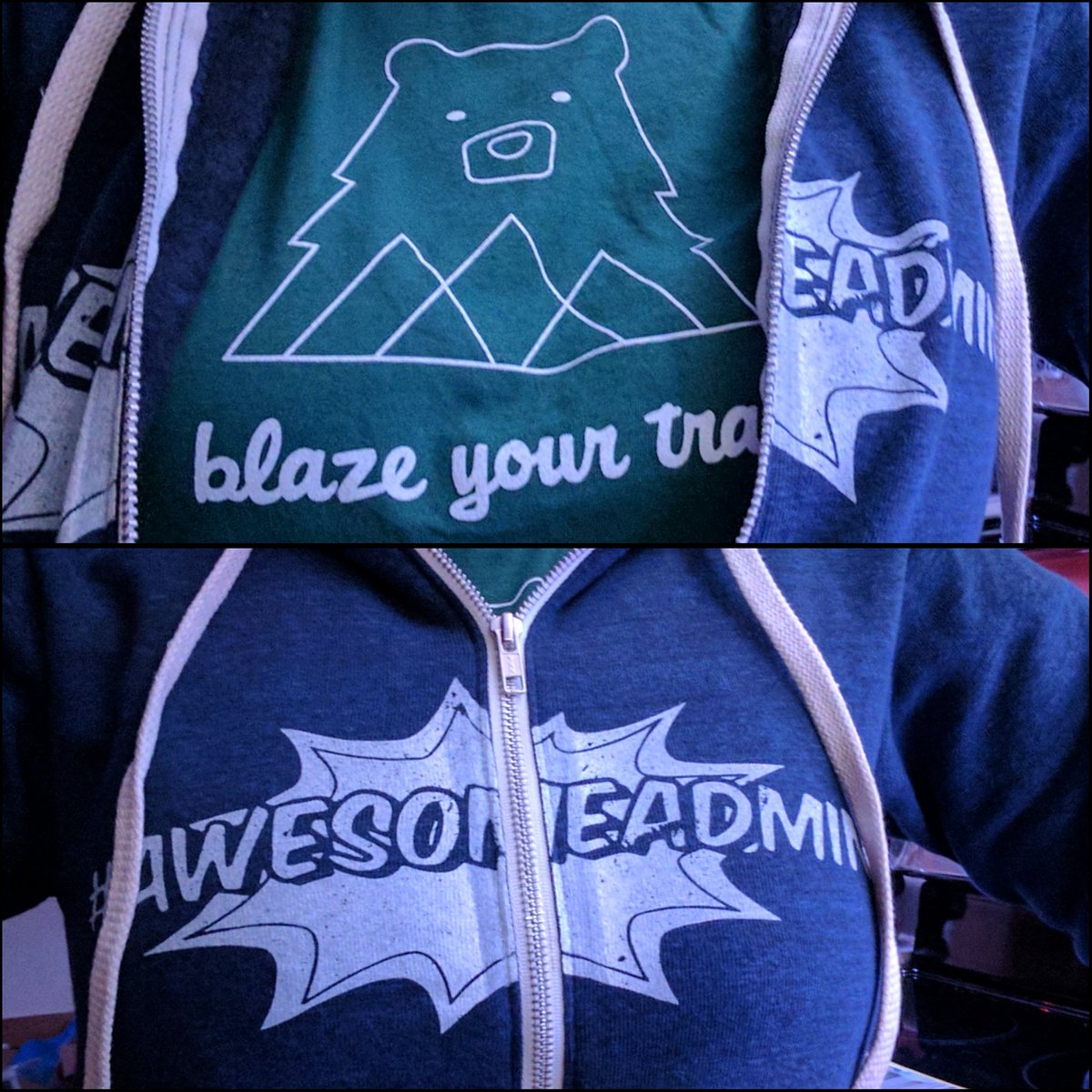 KJsparechange's tweet photo. @RusherAttack @salesforce @TooSaaSy Sweet t-shirt and #awesomeadmin sweatshirt! https://t.co/xr5zCoEny1