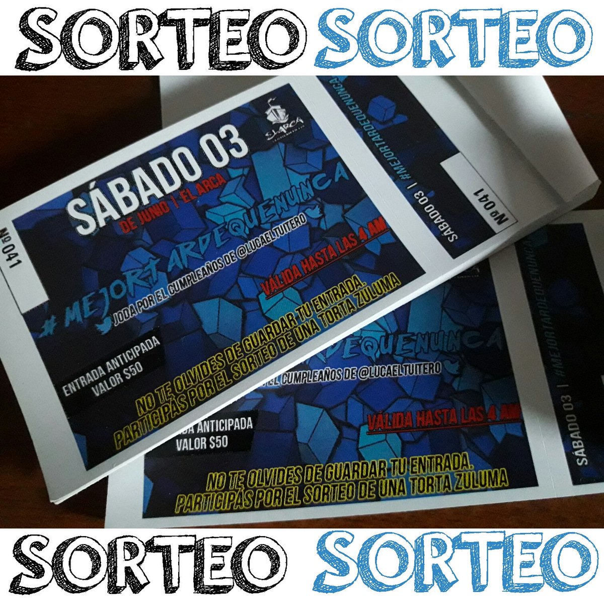 Lucaeltuitero's tweet photo. 💥SORTEO POR DOS ENTRADAS💥

Para participar:
🔁RT
❤️MG

#Sábado03 #FiestaTuitera #ArcaYendo https://t.co/S3kOQg88aW
