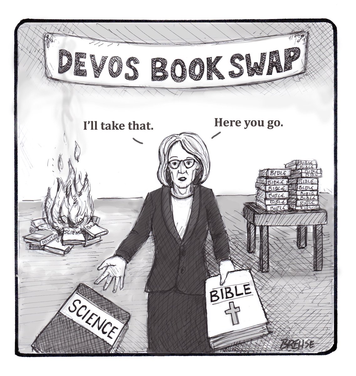 JBrehse's tweet image. #DeVosWatch #education #science #politicalcartoon #BetsyDeVos #resist #TheResistance #teacher #abc #nbc #cbs #FoxNews #politics #factsmatter