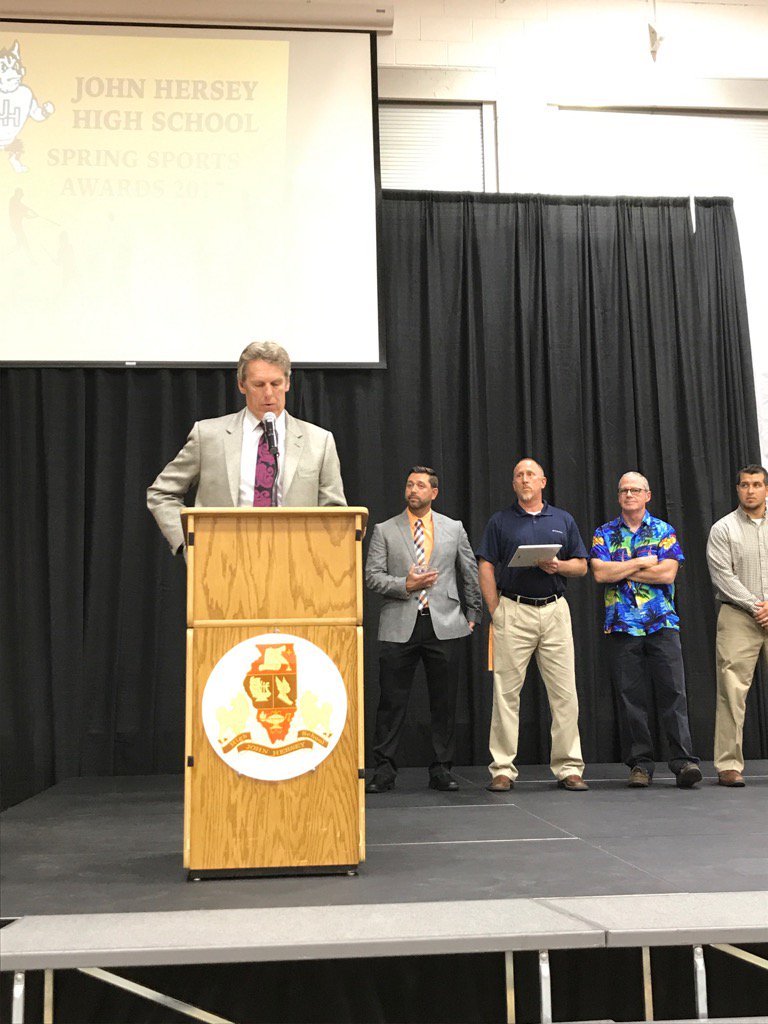 Coach Huber recognized at his last Sports Awards Night. He's been a valuable part of our staff, and will be missed.