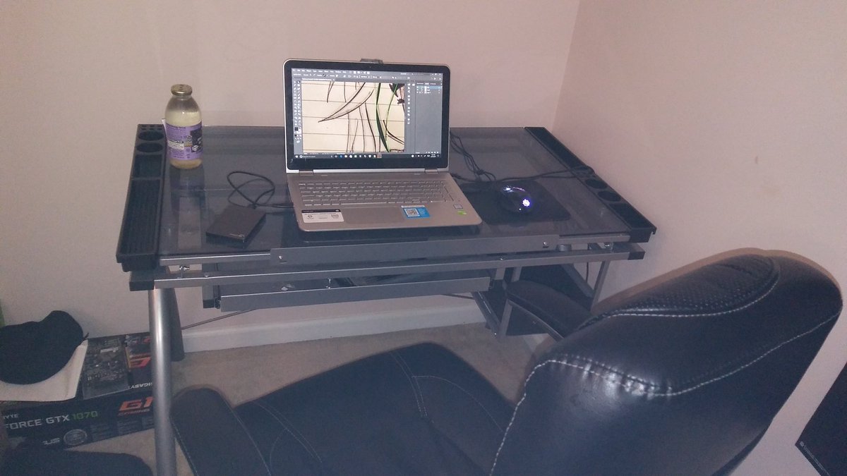 Waffle Monster on Twitter "Finally got the desk set up! Time for some