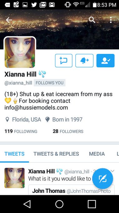 Follow this new hottie with @HussieModels show @xianna_hill some lovee!!! https://t.co/lYm8j9KEeE<a class="tags" href="/tag/hussiemodels">@hussiemodels</a><a href="/tag/sexy"class="tags"><span>#sexy</span></a><a href="/tag/sister"class="tags"><span>#sister</span></a><a href="/tag/bro"class="tags"><span>#bro</span></a><a href="/tag/thatass"class="tags"><span>#thatass</span></a><a href="/tag/luvofmylife"class="tags"><span>#luvofmylife</span></a><a href="/tag/wyt"class="tags"><span>#wyt</span></a>