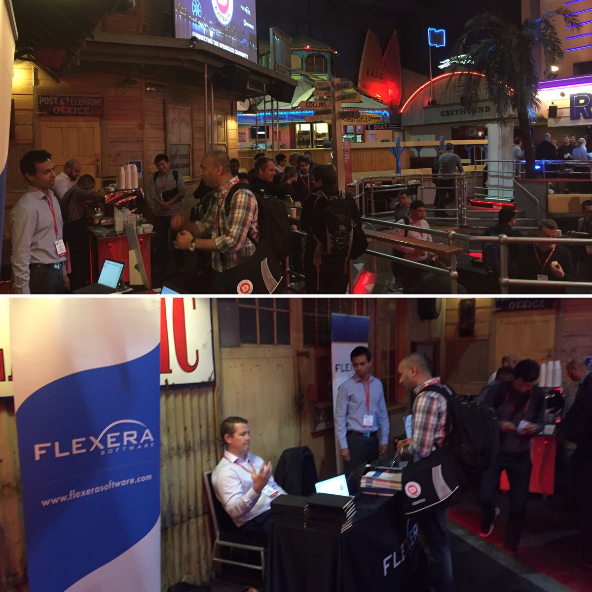 FlexeraAU's tweet photo. Great venue #OpenStackAU - It's like being on the set of "Dick Tracy", but with doughnuts! #FlexeraAU #CodeZombies https://t.co/KCQnZ6mYAm