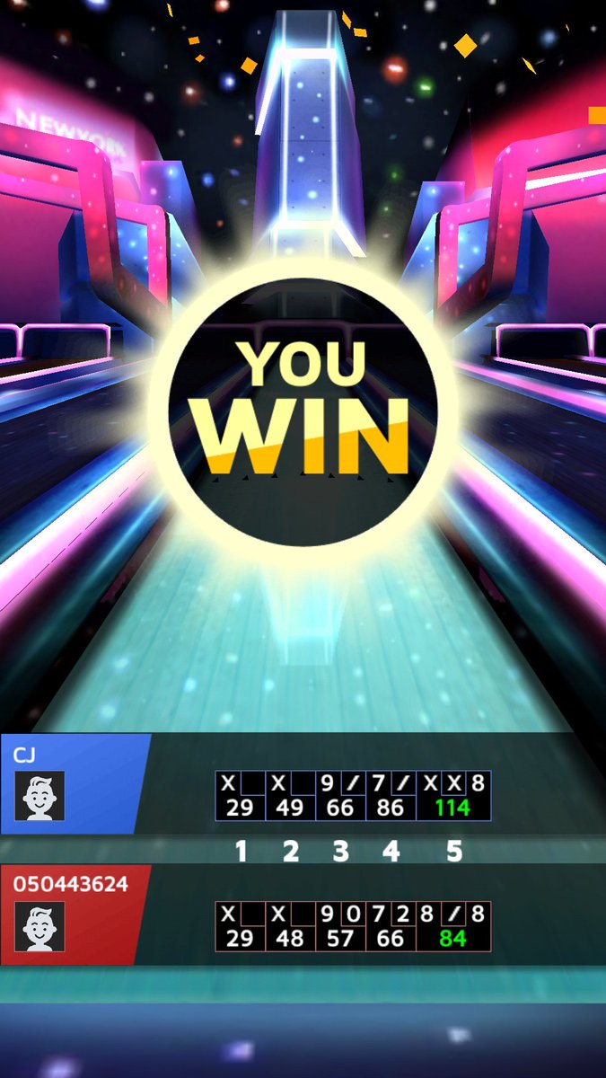 sdcharles07's tweet image. I won at New York stage with 114 points! Challenge me now![goo.gl/PKD66U] #Bowling_King