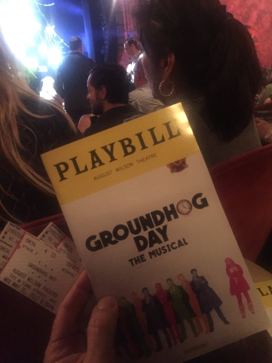 broadwaybiotch's tweet photo. @raymondjlee HY-STER-I-CAL! #groundhogdaybway https://t.co/EJU1KvNZIw