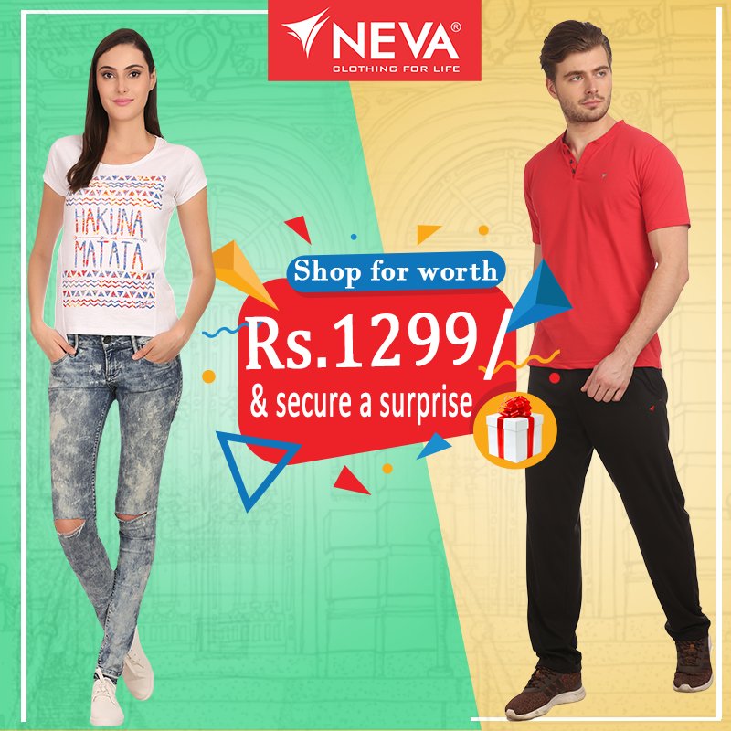 Nevagarments's tweet photo. On the purchase of Rs.1299/ #Neva will give you a surprise gift. So shop now...

#NevaIndia #SummerDress #StyleSummer https://t.co/GIluHUI0lg