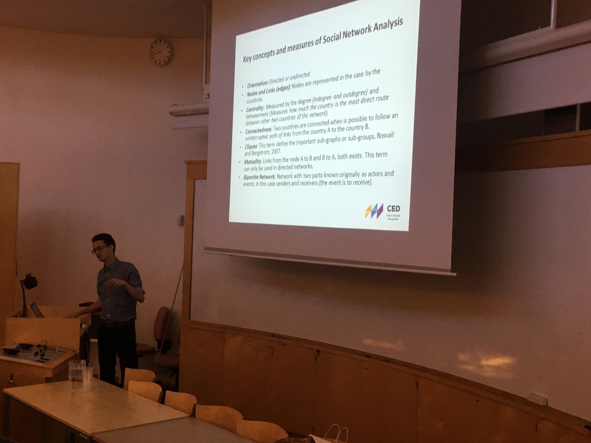 CEDemografia's tweet photo. Our researcher, Javier Sebastian Ruiz Santacruz, yesterday: "#LatinAmerican #MigrationSystems. A Social Network Analysis" #PopFest2017 #CED https://t.co/H7dTkDh6Hr