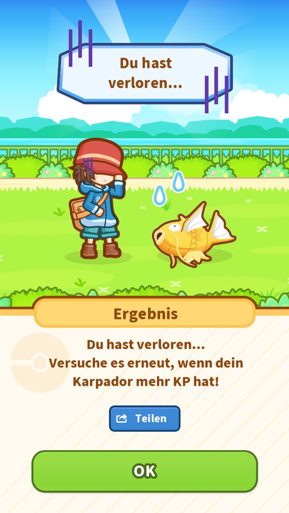 Wie ärgerlich...
Karpador ist 45,63 m hoch gesprungen
und hat doch verloren! #Karpador koiking.jp/r/
