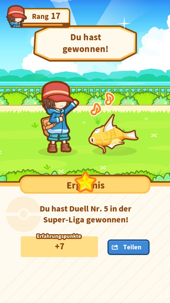 Klasse!
Mit einer Höhe von 45,63 m
hat Karpador den Sieg ersprungen! #Karpador koiking.jp/r/