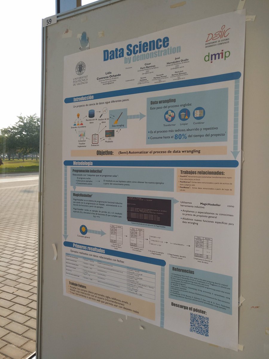 lidiaconia's tweet photo. Automating data wrangling process. My poster at phD students meeting @UPV #DataScience #InductiveProgramming 💻🤓 https://t.co/KZ1y2OwZr1