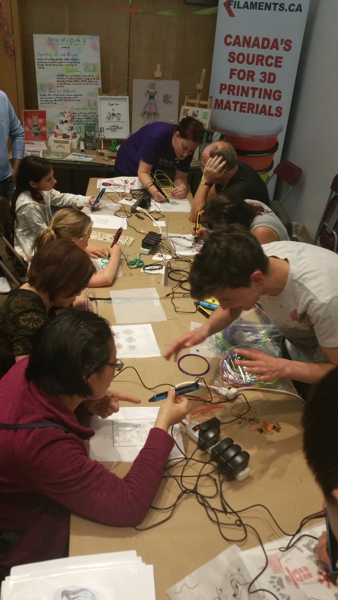 newstep4u's tweet photo. Thank u all who came out to the @VarleyGallery We loved seeing your creativity come to life with 3D pens @My3DGallery with @FilamentsDotCa https://t.co/3FZz3OxmuH