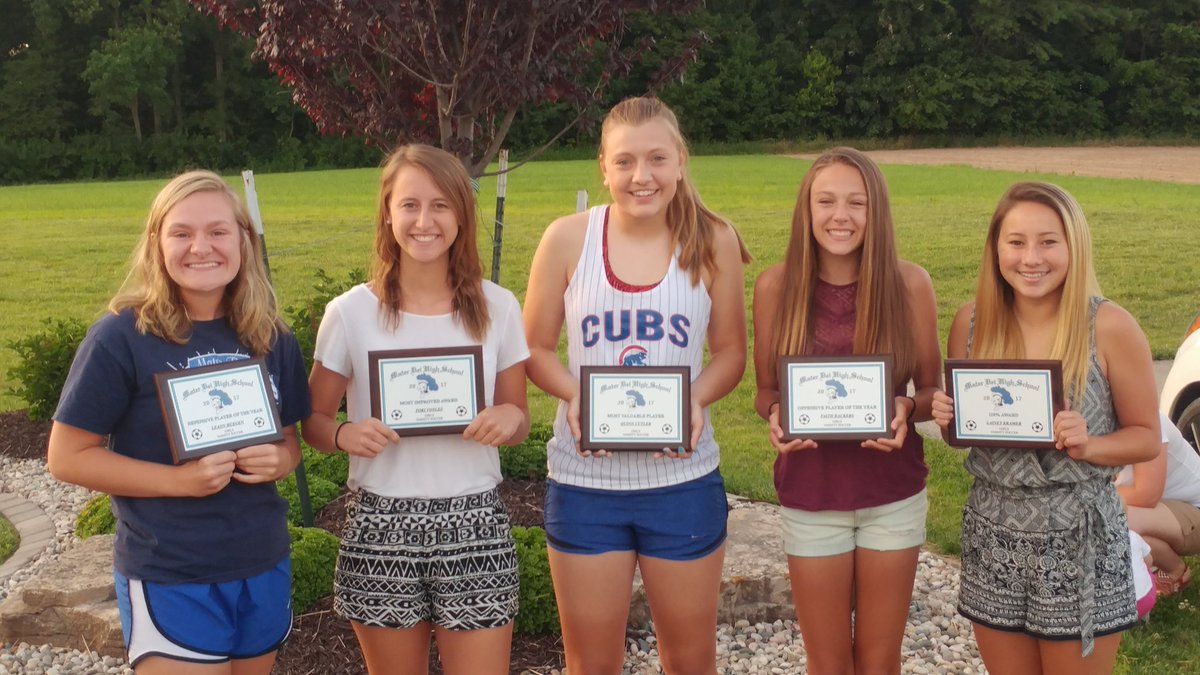 materdeisoccer2's tweet photo. 2017 Awards 
Defensive POY- Leann Huegen
Most Improved- Tori Voyles
MVP- Quinn Cutler
Offensive POY- Faith Rackers
110%- Lainey Kramer https://t.co/nGf8pdL7ed