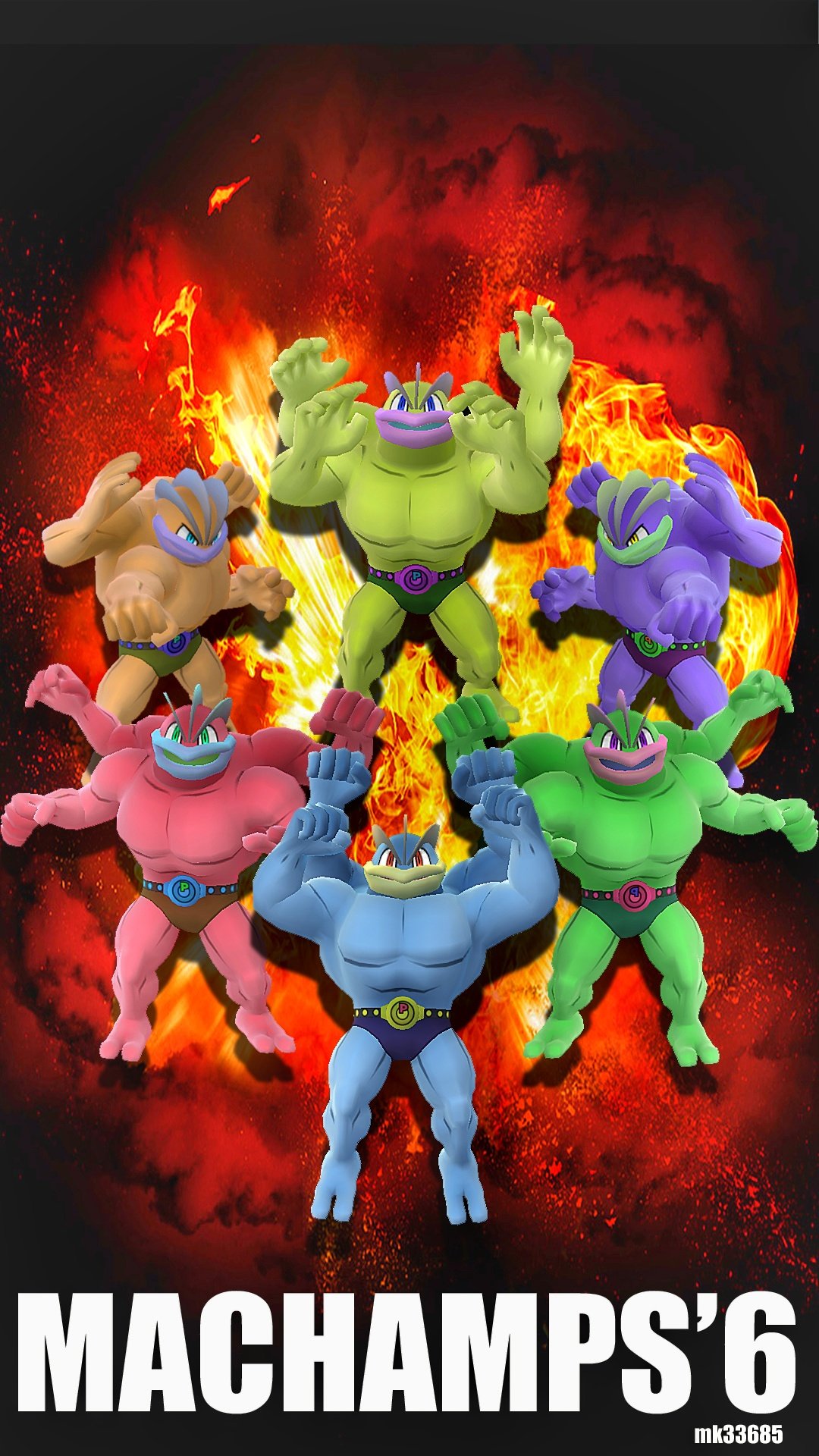 Mk 筋肉戦隊 スマホ壁紙サイズでリクエストのあったカイリキーです 自由に使って下さい W ゞ スマホを見るとカラフルマッチョ 素敵やん Mkポケモン写真 Pokemongo ポケモンgo