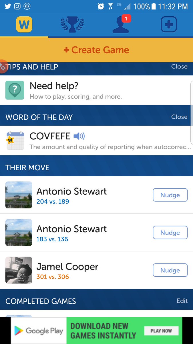 LADEnt_'s tweet photo. @cthagod @971theticketxyt @WordsWFriends Word of the day #Covfefe #😂😂😂 #W3IG #WorkingWithWhatIGot https://t.co/mCSsLT1qJJ