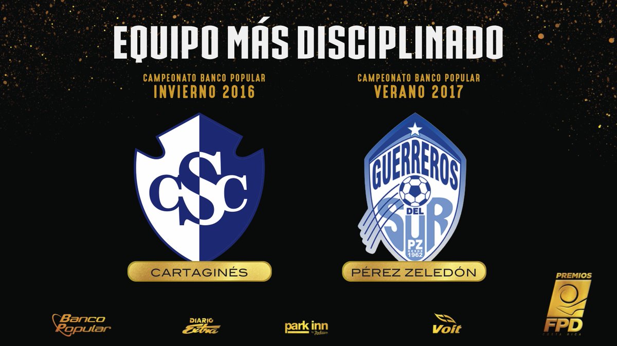 Galardón al Equipo Más Disciplinado: CS. Cartaginés y a MCPL. Pérez  Zeledón, por el excelente registro disciplinario. #PremiosFPD, image size:1200x673