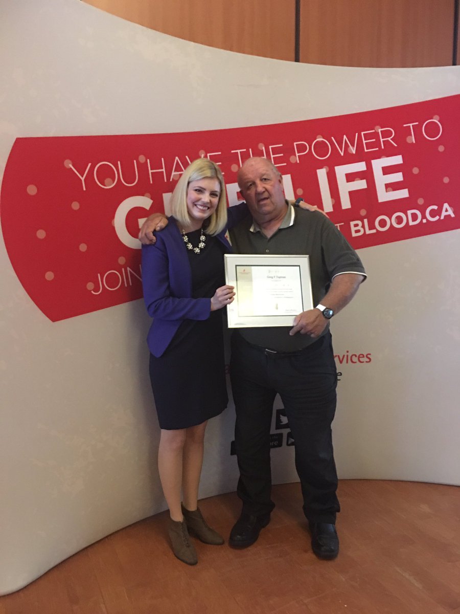 CeilidhMillar's tweet photo. Congrats to my friend Greg who received his 200th milestone donation award tonight! @itsinyoutogive #GiveLifeBC #OurLifeBlood https://t.co/z2HcF8tC4M