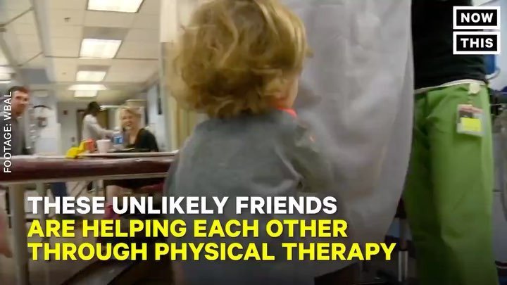 PTcornerstone's tweet photo. A teen and a toddler have become unlikely best buds while supporting each other in #physicaltherapy. 🤙🏼 Via @nowth… https://t.co/nv4jjKjogb https://t.co/1TzE0YQBxG