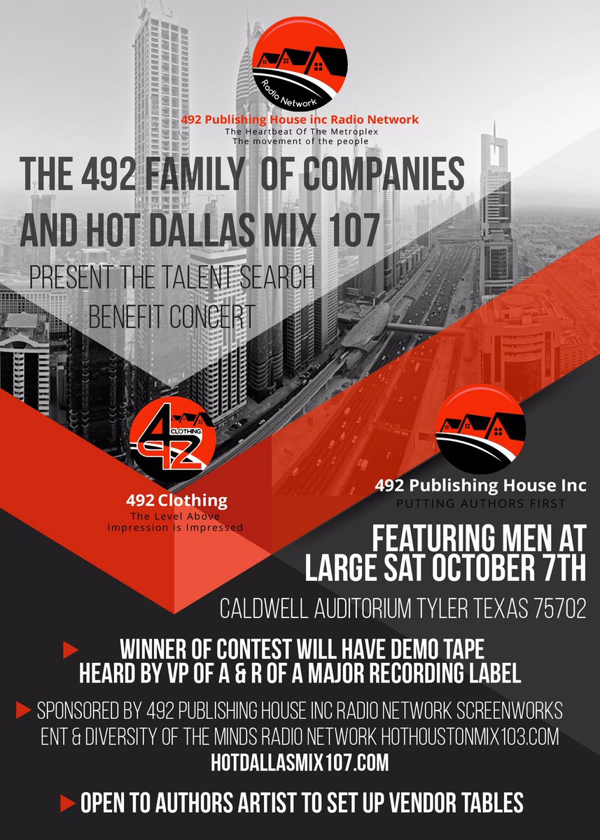 Hotdallasmix107's tweet photo. @KimeshaColeman join us at our event in Tyler Texas 10/7 https://t.co/PjacyUiOIW now open to Authors https://t.co/L6ua1O0MZt