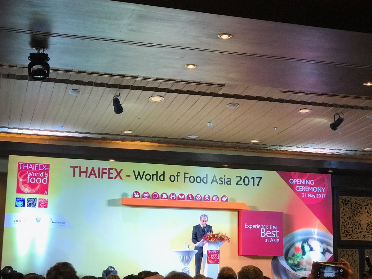 ITABangkok's tweet photo. Benvenute le delegazioni a Thaifex 2017 - la fiera dell'agroalimentare più importante del sud est Asia! (31 maggio 2017 - Bangkok) https://t.co/L43G7bMtjT