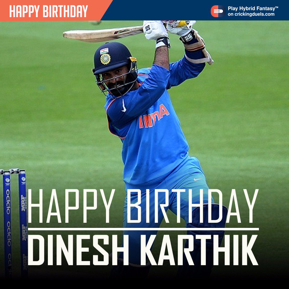 Happy Birthday Dinesh Karthik. The Indian cricketer turns 32 today. 