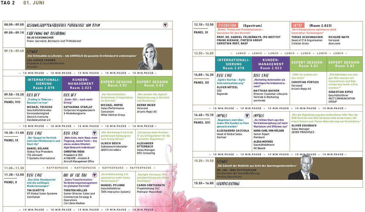VMKongress's tweet photo. Guten Morgen! Unser Programm des #VMK17 am Tag 2 für dich. #Vertrieb #Internationalisierung #Kundenmanagement https://t.co/EfqTFaL5rK