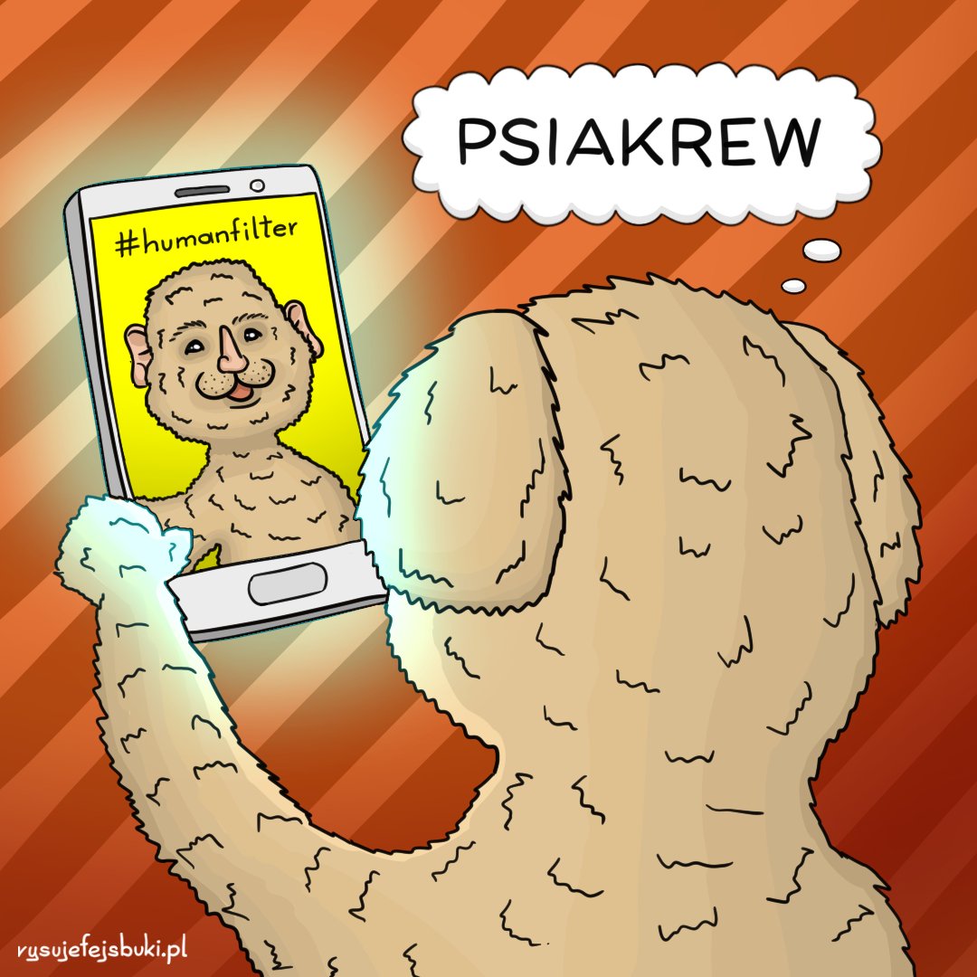 rysujefejsbuki's tweet photo. Tymczasem w alternatywnej rzeczywistości... 🐶 #socialmedia #Snapchat #dogfilter #humanfilter #rysunek na blogu https://t.co/QVHYB5TzfL https://t.co/MbQwCgp0rj