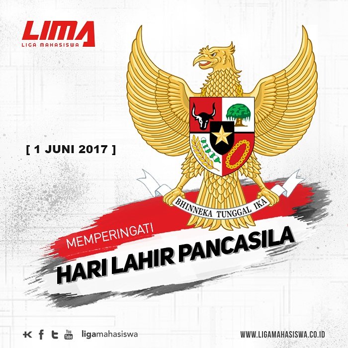Selamat Hari Lahir Pancasila.
.
Bhinneka Tunggal Ika.
#LigaMahasiswa #HariPancasila #Pancasila #AwalMasaDepan