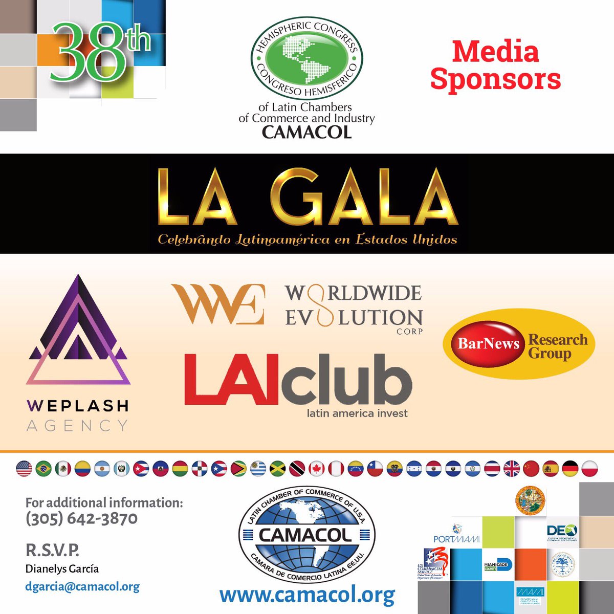 Thanks for all.! Our Media Sponsors <a href="/weplash/">Weplash⚡️</a> <a href="/LAInvest/">Latin America Invest</a> @thewwecorp #38CongresoHemisferico #hemisphericcongress #miami #LaGala #Camacol