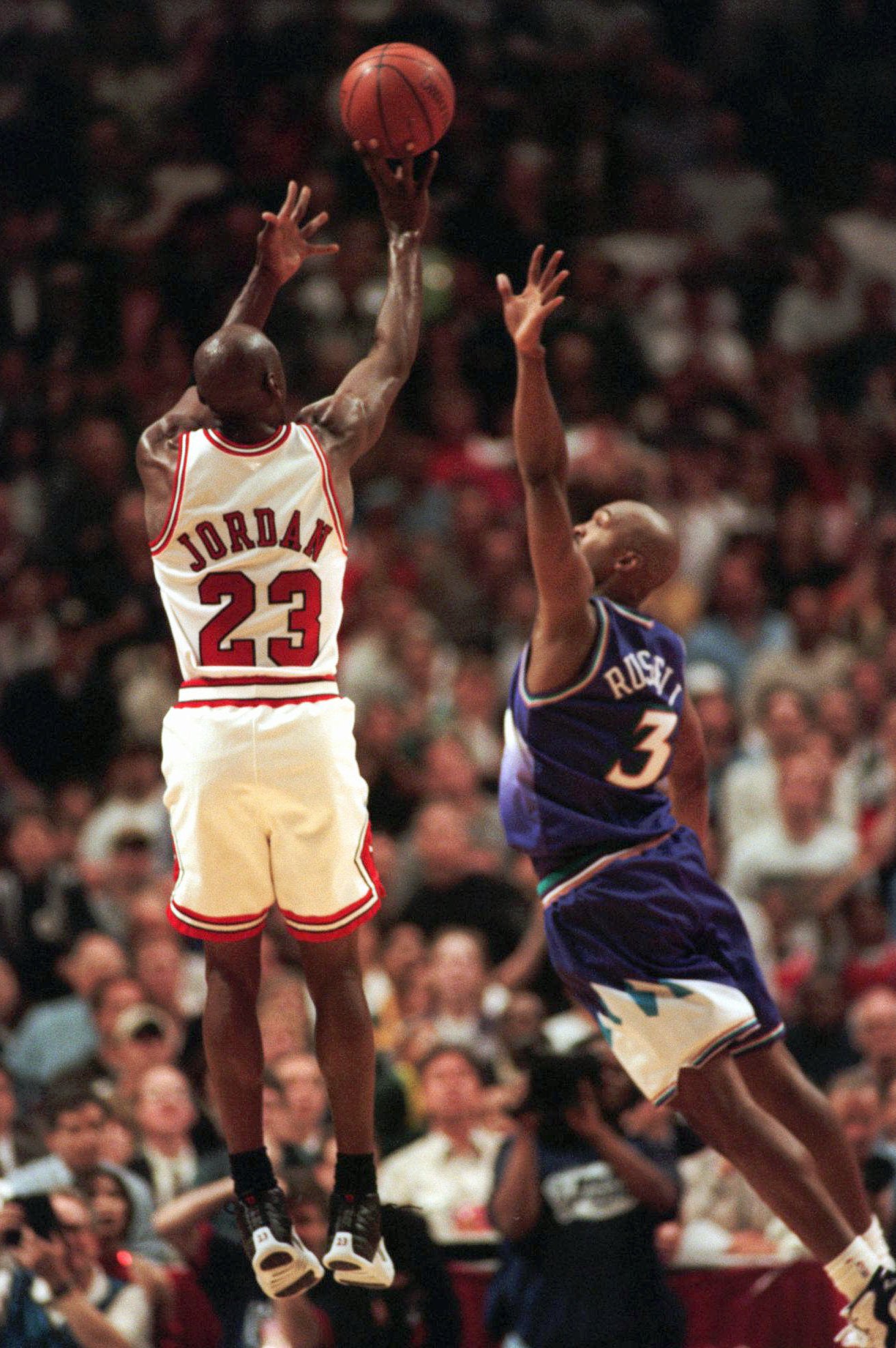 ESPN Stats & Info on X: "20 years ago today, Michael Jordan made a buzzer- beater over Bryon Russell to win Game 1 of the 1997 NBA Finals.  https://t.co/Rk4Lz1X5Hm" / X