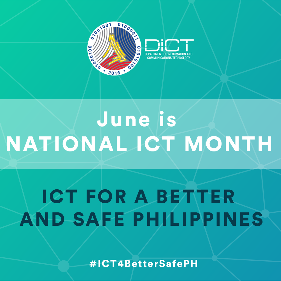 DICTgovph's tweet image. The DICT celebrates #NationalICTMonth this June. Get more info on events to be held this month: goo.gl/yAE3PG. #ICT4BetterSafePH