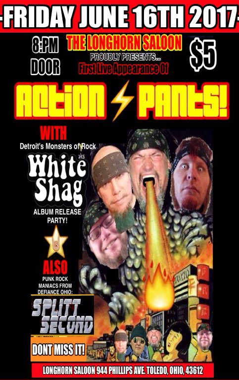 ToledoFlakes's tweet photo. @945WXKR @MarkBensonWXKR ACTION⚡️PANTS! Live at the Longhorn Saloon June 16th?!? https://t.co/XPYFJEuQZR