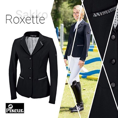 ExclusivelyEque's tweet photo. A close up of the Pikeur Roxette show jacket that our B.A Jo Dixon loves https://t.co/qpGxgK6nIU £204.95 #pikeur #dressagehour https://t.co/ipnwSaMSwY