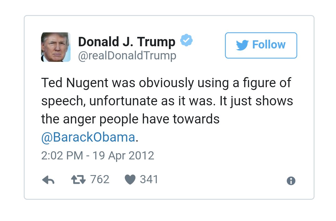 GOPJHC's tweet photo. @GovMikeHuckabee Like that time @TedNugent threatened the president and everyone was so outraged....  Oh.... Wait... https://t.co/gZhX7Nqwyl
