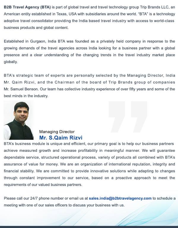 B2BTravelAgency's tweet photo. Introducing B2B Travel Agency India Pvt Ltd is the subsidiary of Trip Brands LLC with Benson Samuel &amp; Qaim Rizvi .https://t.co/4tCVM8J0DK https://t.co/3Cn1qkW1g8