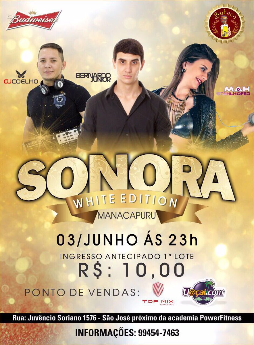 pauloleandrobra's tweet photo. Neste sábado dia 03/Junho tem #SonoraWhiteEdition no #BotecoDoJr. #EuVou 😎🎧💥🙌🏼🥂🥂🥂🥂 https://t.co/b8X1f2YqRg