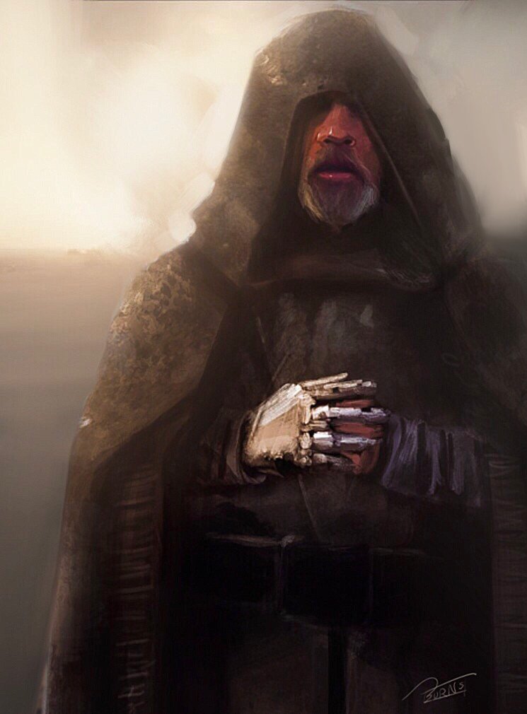 LoriOrgana's tweet photo. #StarWars #Ep8 #TheLastJedi #FanArt by John Burns #LukeSkywalker #KyloRen #Rey https://t.co/zpYjAtbAue
