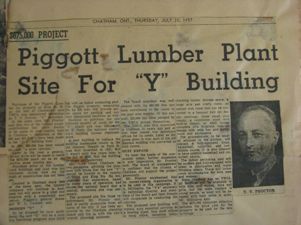 #TBT-1957 a $675K capital campaign was launched to fund a new Chatham YMCA on King St. W, that included a gymnatorium, pool and more. #Y100