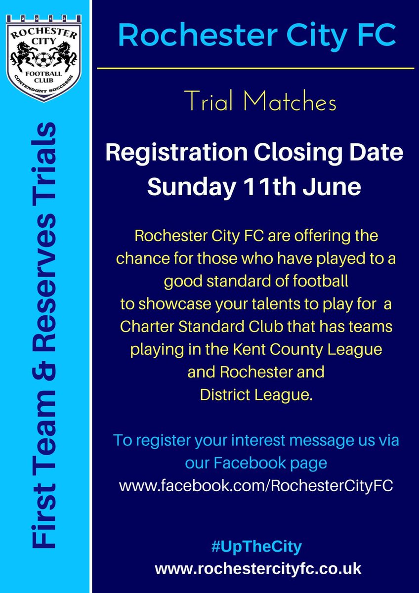 @KCFL_News <a href="/KentNonLeague/">Kent Non-League</a> <a href="/KentishFootie/">KentishFootball</a> @SCELeague

Looking for decent standard players to join our ambitious club...