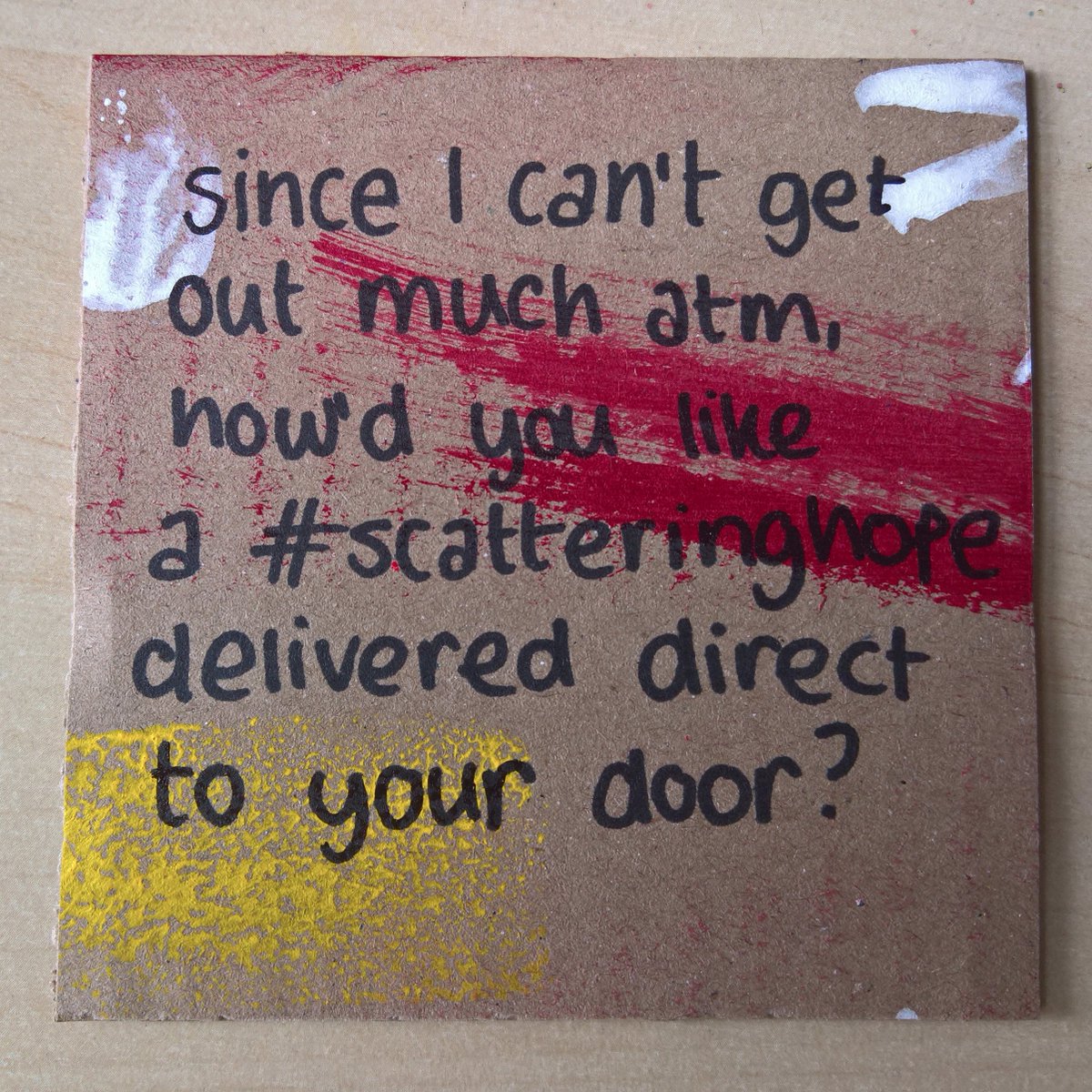 scatteringhope's tweet photo. Are you interested in #scatteringhope landing on your doorstep? A friend's doorstep? Now's your chance... #hope #positivity https://t.co/H5rqP7Cfsp