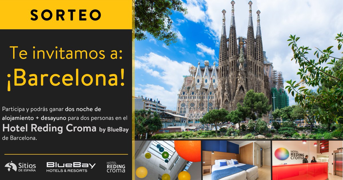 SORTEO ¡Te invitamos a Barcelona!
Para participar: 
1-Sigue a <a href="/SitiosdeEspana/">Sitios de España</a> y a <a href="/BlueBayHotels/">@bluebayhotels</a> 
2-Haz RT
Más info: sitiosdeespana.es/concurso/sorte…