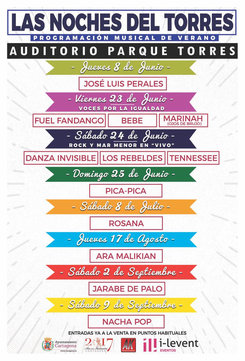 Las Noches del Torres - Programación musical del Verano 2017.