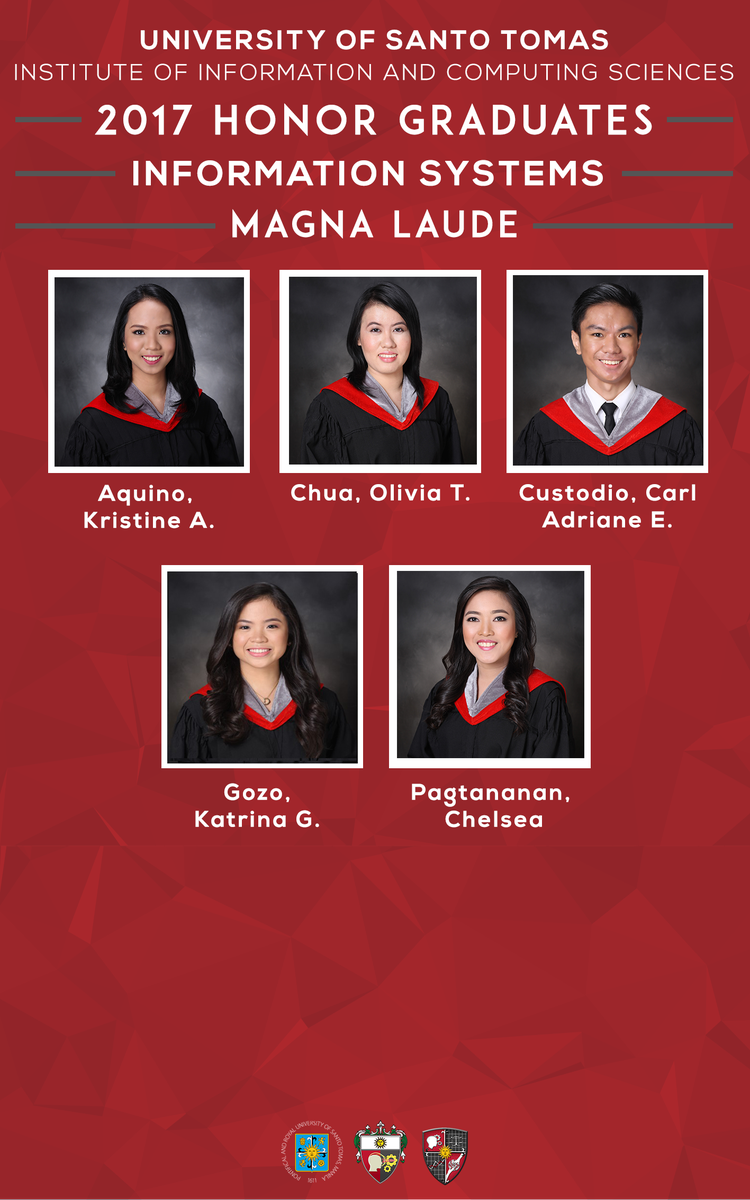 usticssc's tweet photo. The following students from the Information Systems department will be graduating with latin honors.

Congratulations! https://t.co/0S0nY6Ag4a