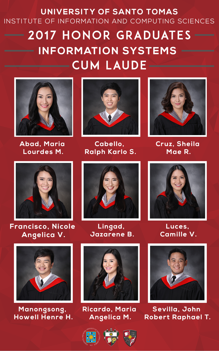 usticssc's tweet photo. The following students from the Information Systems department will be graduating with latin honors.

Congratulations! https://t.co/0S0nY6Ag4a
