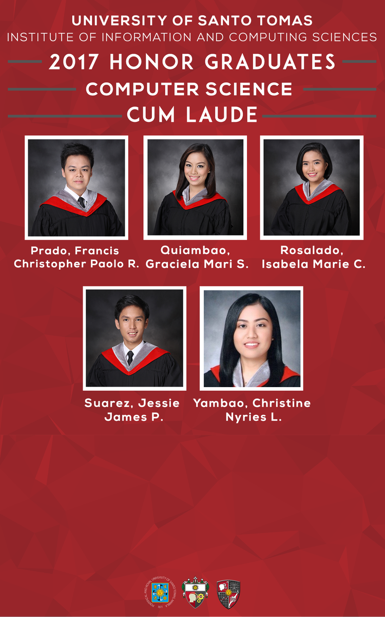 usticssc's tweet photo. The following students from the Computer Science department will be graduating with latin honors.

Congratulations! https://t.co/DvamHRjA8s