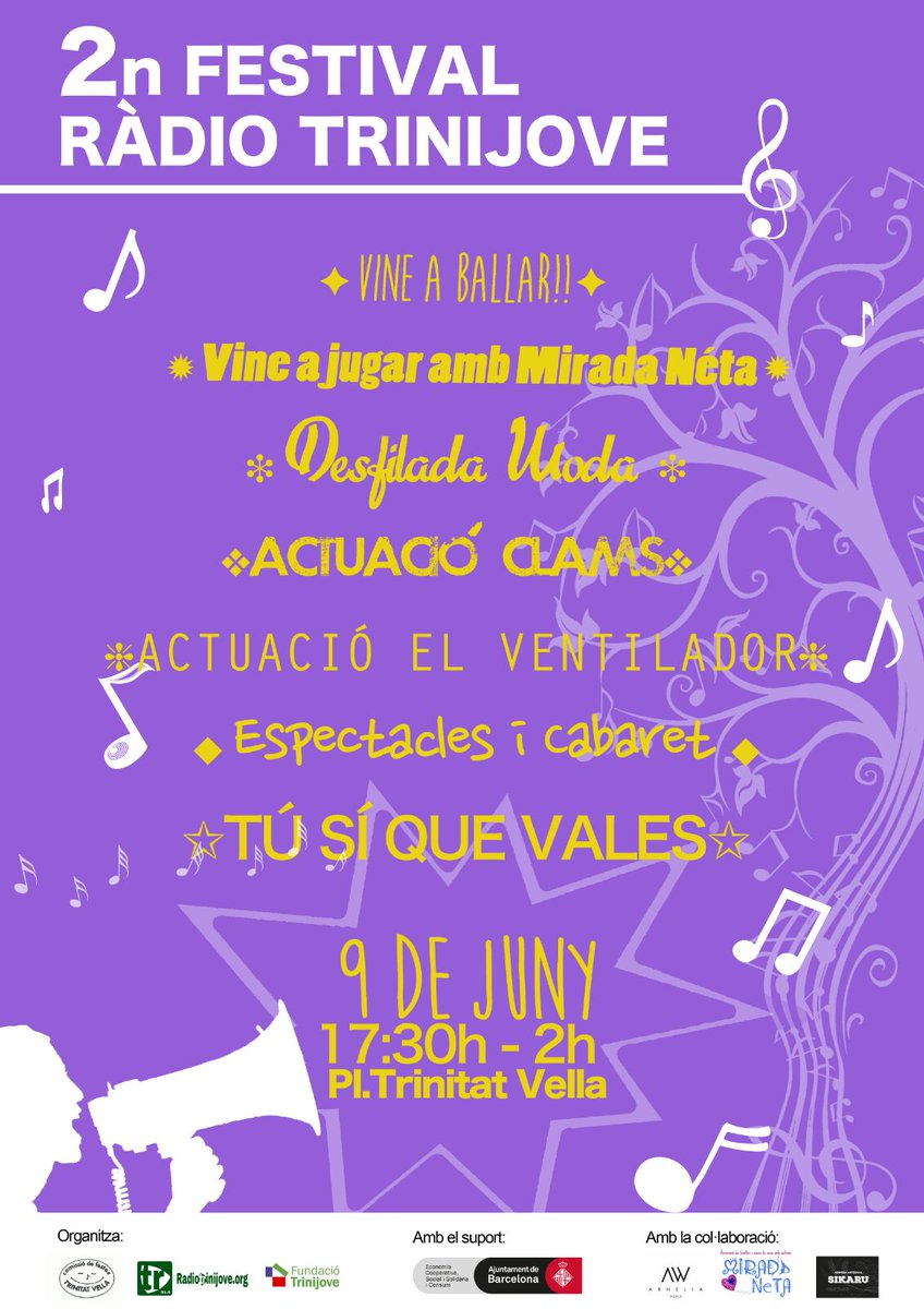 radiotrinijove's tweet photo. Música, espectacles, dinamització i activitats lúdiques i moltes sorpreses que ens esperen el 9 de juny a la P/ de la @X_TrinitatVella!! https://t.co/4ZwdG7KPhV