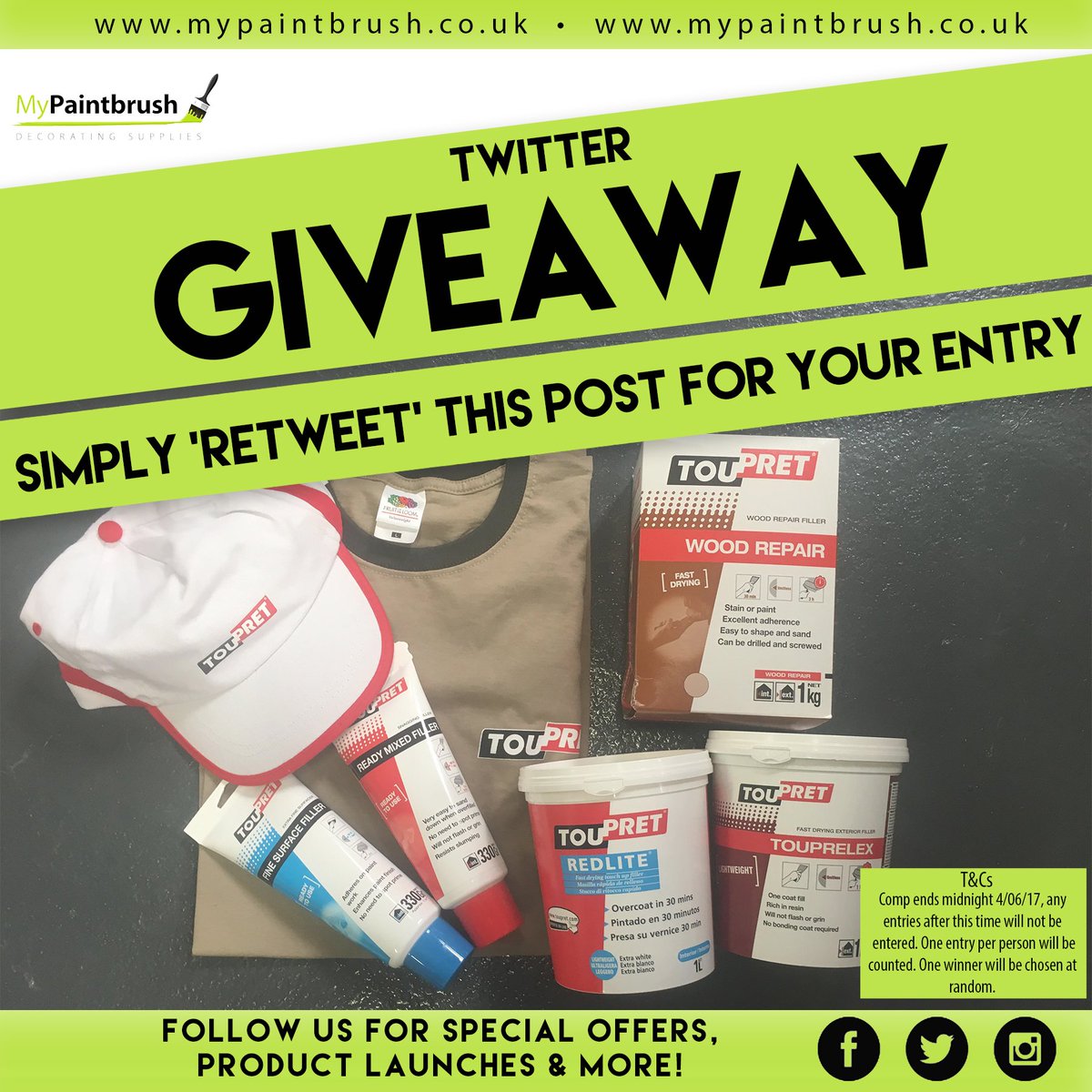 MyPaintbrushUK's tweet photo. To celebrate us now stocking Toupret, we have this fantastic giveaway to 1 lucky winner.. Simply retweet for your entry.. Ends 04/06/17 https://t.co/kOtEFXCS7E