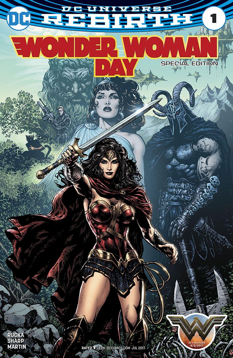 DCOfficial's tweet image. Who would wield this #WonderWomanDay special edition of #DCRebirth's WONDER WOMAN #1? Anyone, because IT'S FREE! bit.ly/2sr9NBZ